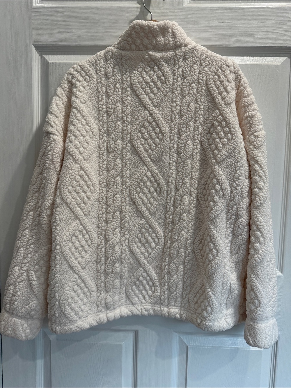 Gilly Hicks Cream Textured Sherpa Quarter-Zip Pullover - Picture 3 of 3